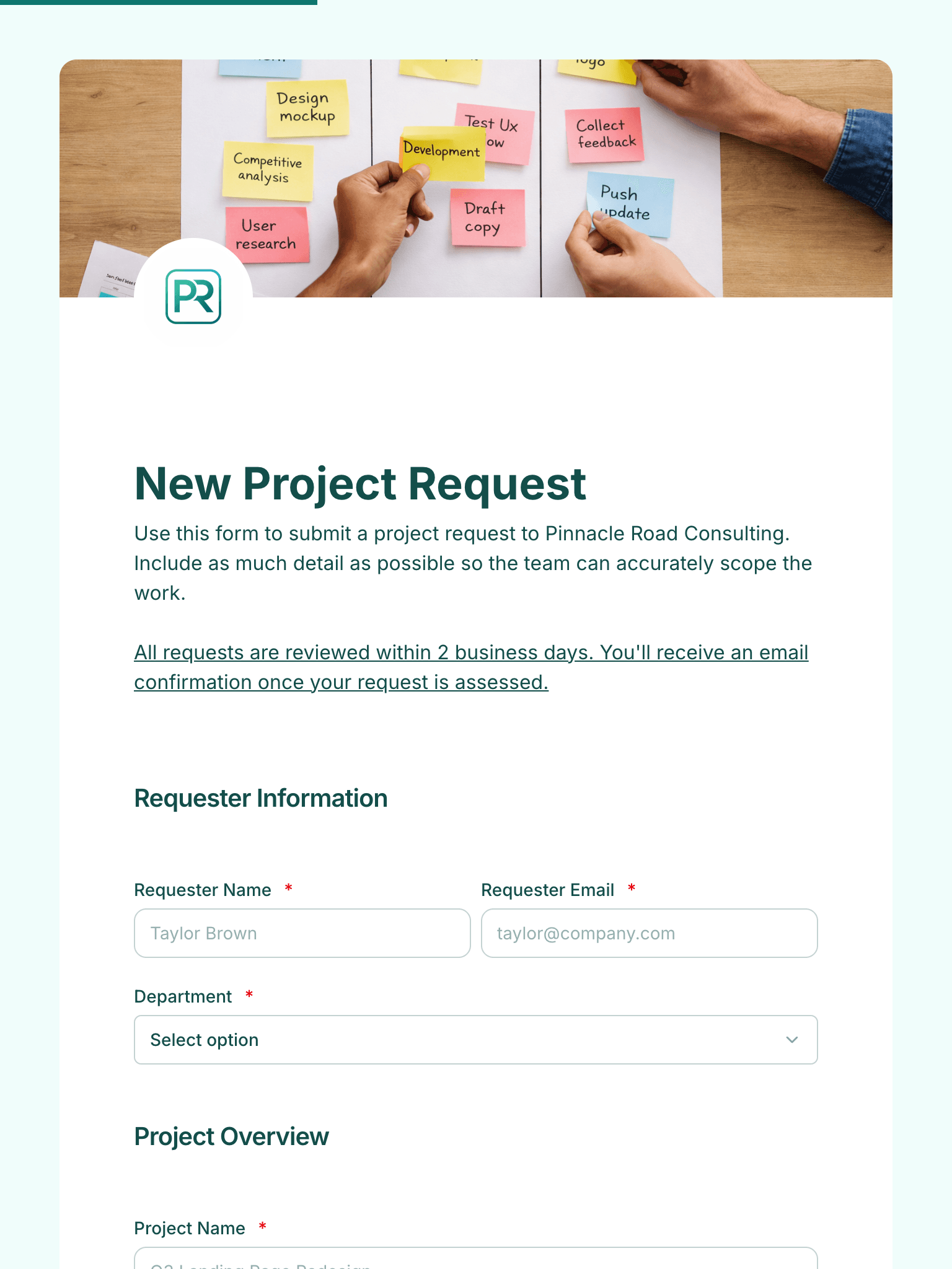 Filla form on tablet
